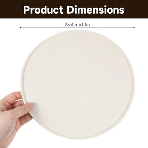 Round Silicone Pet Food Mats for Floor Waterproof, 10in Cat Food Bowl Non Slip Mat Waterproof Non-slip Feeding Bowl Mats with Raised Edges to Prevent Spills, Round Eating Tray for Dog Cat Puppy Kitten in Kuwait