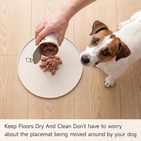 Round Silicone Pet Food Mats for Floor Waterproof, 10in Cat Food Bowl Non Slip Mat Waterproof Non-slip Feeding Bowl Mats with Raised Edges to Prevent Spills, Round Eating Tray for Dog Cat Puppy Kitten in Kuwait