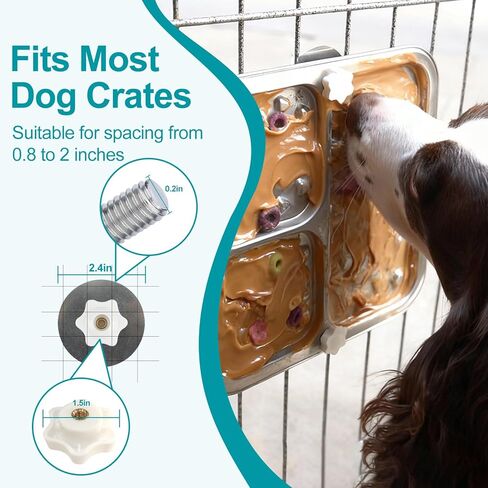 Stainless Steel Lick Mat for Dogs & Cats, Dog Lick Mat with Suction Cups & Crate Mount, Chew-Proof Slow Feeder Lick Pad with 3 Textured Zones for Calm Feeding & Anxiety Relief [2 Pack] in Kuwait