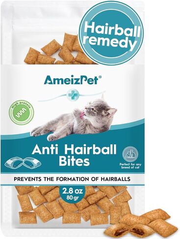 AmeizPet Anti Hairball Treats, Hairball Remedy for Cats, Cat Biscuits Hairballs Treatment - Crunchy Hairballs Cat Biscuits, 2.82 oz (80 g) in Kuwait