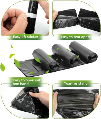 Charmount 200 Count Dog Poop Bags Rolls with Zippered Pouch Dispenser Holder, Extra Thick Leak-Proof Unscented Waste Bags, Coreless Easy Load for Small to Large Dogs in Saudi Arabia