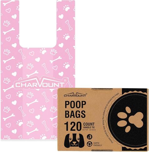 Charmount 200 Count Dog Poop Bags Rolls with Zippered Pouch Dispenser Holder, Extra Thick Leak-Proof Unscented Waste Bags, Coreless Easy Load for Small to Large Dogs in Saudi Arabia