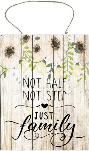 Not Half Not Step Just Family Handmade Wood Sign in Kuwait