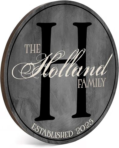 Wood Family Established Sign, Wood Personalized Family Name Sign in Kuwait