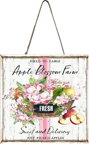 لافتة خشبية صغيرة من Apple Blossom Farm مقاس 5 × 5 بوصة in Kuwait