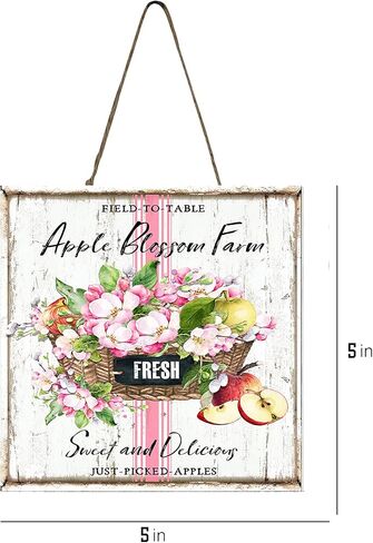لافتة خشبية صغيرة من Apple Blossom Farm مقاس 5 × 5 بوصة in Kuwait