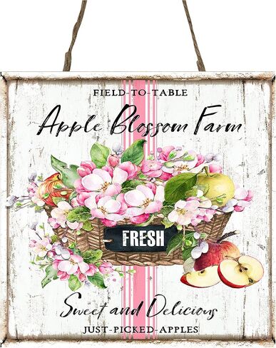 لافتة خشبية صغيرة من Apple Blossom Farm مقاس 5 × 5 بوصة in Kuwait
