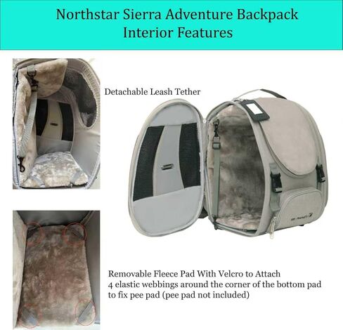 حقيبة الظهر للحيوانات الأليفة من Mr. Peanut's Northstar Sierra Adventure - متوافقة مع شركات الطيران للقطط والجرو والأرنب in Kuwait