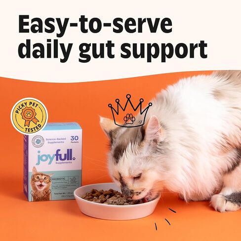 Joyfull Probiotic للقطط - سلالات مثبتة سريريًا للإسهال ودعم الجهاز الهضمي - 30 عبوة يومية مع مرق عظام اللحم البقري in Kuwait