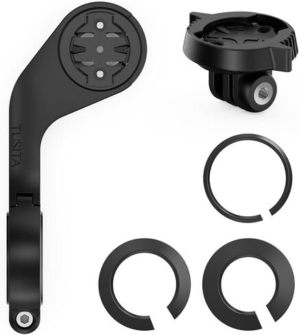TUSITA Flush Out Front Mount Compatible with Garmin Edge GPS Bike Computer, XOSS G/G+, Quarter-Turn to Friction Flange Mount Adapter Included in Saudi Arabia