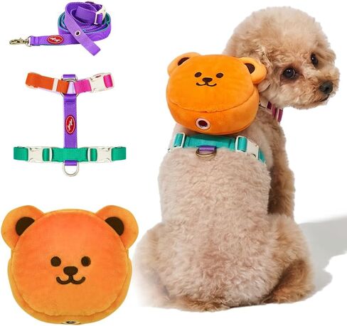 PETHROOM × Wiggle Wiggle Smile We Love Dog Backpack Harness with Leash – Cute Flower-Shaped Mini Backpack, No-Pull Adjustable Harness for Small Medium Dogs, Ideal for Travel, Camping & Hiking (Medium) in Kuwait