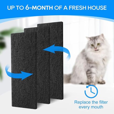 Carbon Filters for Cat Litter Box 3, Activated Carbon Filters Compatible with Model LR 3, Accessories Replacement to Absorb Odors from Pets, 6 Pack in Kuwait
