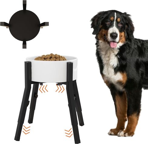Piskyet Raised Dog Bowl Stand for Large Dogs Adjustable Elevated Dog Bowl Fits 6-10" Bowls, Height Adjustable to 7.6-15" Tall,Single Food and Water Stand Feeder(Bowl not Included) in Kuwait