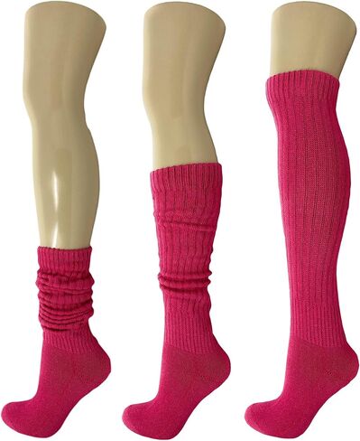 AWS/American Made Women Slouch Socks Long Scrunch Knee High Boot Socks Shoe Size 5 to 10 in Saudi Arabia