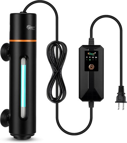 hygger 11W Aquarium U-V Light مع مؤقت، 360 درجة مصباح حماية درع نظيف للمياه الخضراء والطحالب، ضوء U-V صغير برمائي لخزانات أسماك المياه العذبة والمياه المالحة 60-180 جالون in Kuwait