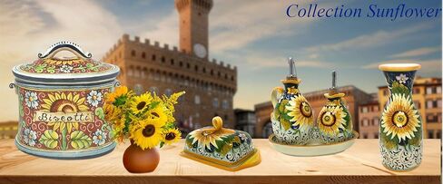 CERAMICHE D'ARTE PARRINI - بلاط السيراميك الإيطالي المصنوع من الفخار والمرسوم يدويًا على شكل عباد الشمس المزخرف والمصنوع في توسكان إيطاليا in Kuwait