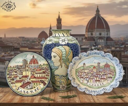 CERAMICHE D'ARTE PARRINI - بلاط السيراميك الإيطالي الفني Pantiles Duomo Florence Potterd مرسومة يدويًا صنع في إيطاليا توسكان in Kuwait