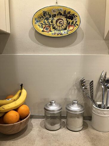 CERAMICHE D'ARTE PARRINI - Italian Ceramic Art Pottery Small Tray Plate Tile Sunflower Hand Painted Made in ITALY Tuscany in Kuwait
