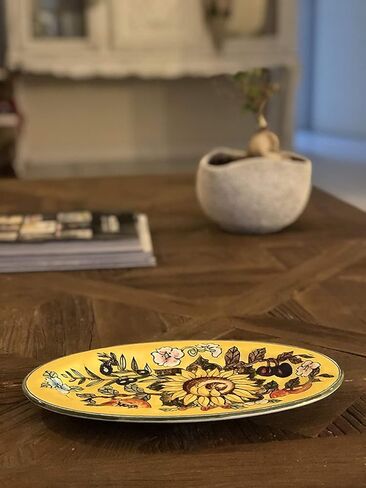 CERAMICHE D'ARTE PARRINI - Italian Ceramic Art Pottery Small Tray Plate Tile Sunflower Hand Painted Made in ITALY Tuscany in Kuwait