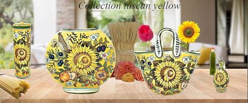 CERAMICHE D'ARTE PARRINI - Italian Ceramic Art Pottery Small Tray Plate Tile Sunflower Hand Painted Made in ITALY Tuscany in Kuwait