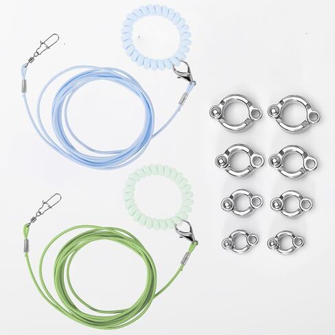 Bird Leash and Parrot Harness with Leg Ring. 2 Sets Elastic Outdoor Training Rope for Parakeet Conure Cockatiel. Anti-Flyaway Flying Equipment for Small Medium Birds in Kuwait