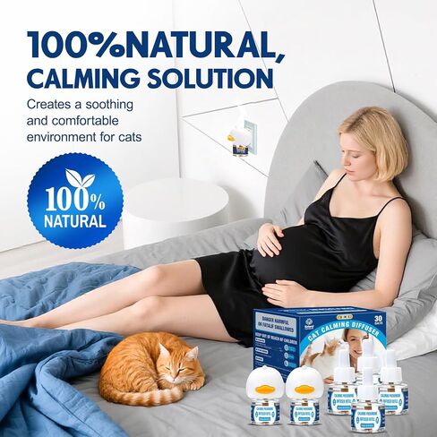 Pheromones التهدئة Cat Diffuser: 3-in-1 Kit Cat Reputing Pheromone Diffuser to to to to to to to to expliens (1 × 2 × 48 مل) للراحة يقلل من قلق الإجهاد ، والفوومون المريح منذ فترة طويلة ل Pet Cat (3in1) in Kuwait