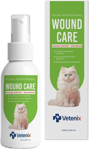 Cat Wound Care Spray Feline Healing Aid, Skin Repair for Cuts, Sores & Abrasions | Itch Relief for Irritated Cat Skin | Hot Spot & Allergy Support | Safe & Non-Toxic | 3.38 fl oz in Kuwait