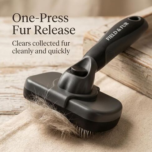 FIELD & FUR Slicker Brush: Essential Dog & Cat Grooming Tool for Shedding, Detangling, and Daily Care - Perfect for Doodles, Poodles, and Puppies with Comfortable Grip and Fine Stainless Steel Pins in Kuwait