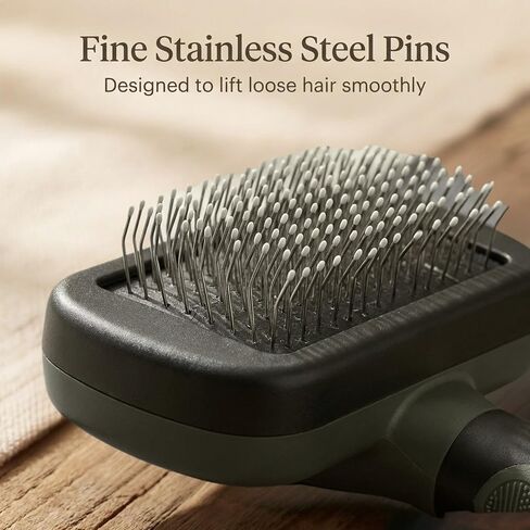FIELD & FUR Slicker Brush: Essential Dog & Cat Grooming Tool for Shedding, Detangling, and Daily Care - Perfect for Doodles, Poodles, and Puppies with Comfortable Grip and Fine Stainless Steel Pins in Kuwait