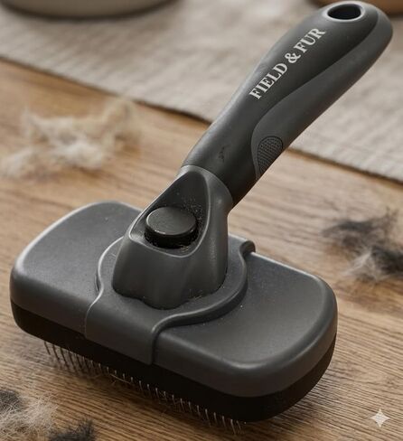 FIELD & FUR Slicker Brush: Essential Dog & Cat Grooming Tool for Shedding, Detangling, and Daily Care - Perfect for Doodles, Poodles, and Puppies with Comfortable Grip and Fine Stainless Steel Pins in Kuwait