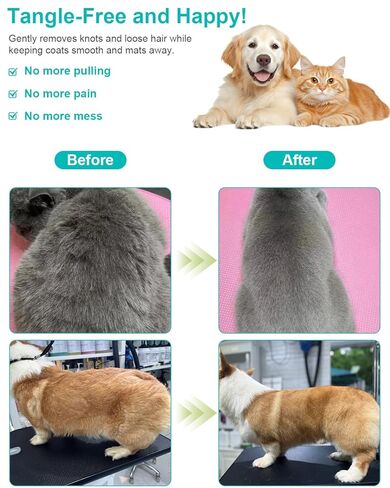 Dog Slicker Brush for Grooming & Shedding, Cat Brush for Short or Medium-Haired Dogs with an Air-Cushion Design and Coated Tips, Suitable for Removing Loose Hair, Tangles, and Knots. in Kuwait