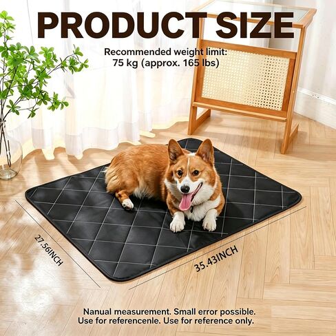 Chew Proof Dog Crate Pad, Indestructible Dog Bed, High Density Chew Proof Crate Pad for Medium Large Dogs, Machine Washable Supportive Mattress, Black (35x26IN) in Kuwait