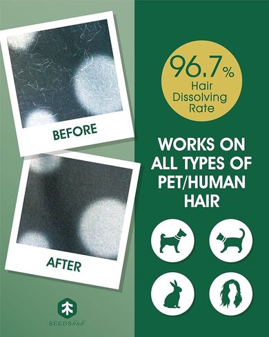 Pet Hair Dissolver for Washing Machine, Pet Hair Remover for Laundry, 96.7% Dissolution Rate, Dog Hair Remover, Cat Hair Remover, Up to 12 Months of Use, HE/Top/Front-Load Compatible, Septic Safe in Kuwait