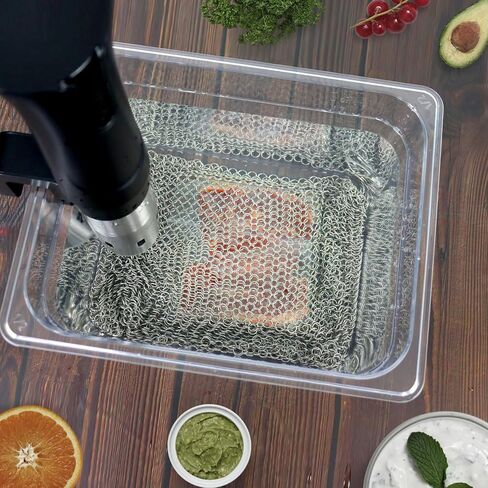 Sous Vide Weights, Sous Vide Sinker, (1.2 LB) Stainless Steel Weights Net Includes 4 Clips for Convenient Sous Vide Cooking Solution Keep Food Submerged - 13.4 X 13.4 inch in Kuwait