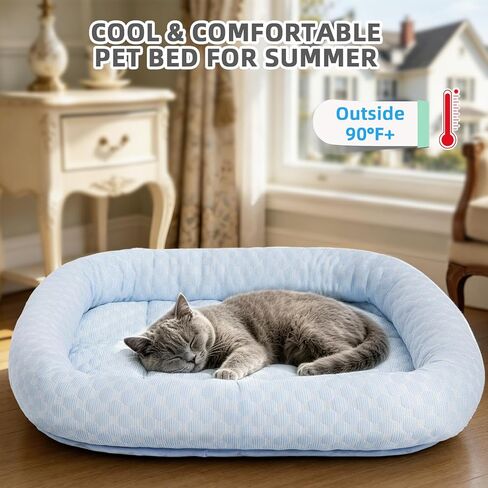 Cat Cooling Mat, Summer Cooling Pet Bed Mat for Cats or Small Dogs Puppy, 23.6"x19.7" Calming Anxiety Relief Small Dog Bed with 3D Sensory Dot,Soft & Comfortable Pet Pad with Anti-Slip Bottom in Kuwait