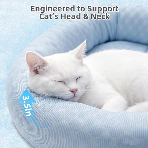 Cat Cooling Mat, Summer Cooling Pet Bed Mat for Cats or Small Dogs Puppy, 23.6"x19.7" Calming Anxiety Relief Small Dog Bed with 3D Sensory Dot,Soft & Comfortable Pet Pad with Anti-Slip Bottom in Kuwait