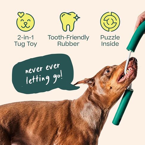 WOOF Nomchucks - لعبة مزدوجة لإثراء تغذية الألغاز ولعبة شد مع 3 مناطق تفاعلية - مصممة بحبل نايلون طويل الأمد ومطاط طبيعي - أزواج من حلوى الألغاز in Kuwait