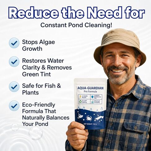 Aqua Guardian Pro Formula for Pond, Aquatic Care Powder for Pond and Aquarium, Easy Mix Water Care Support for Fish, Shrimp & Crab, Maintenance Friendly Pond Water Treatment (2 PCS) in Saudi Arabia