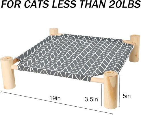 Patas Lague Cat and Dog Hammock Bed for Small Dogs, Brethable Wooden Cat Pet Rabbit Elevated Cooling Outdoor Bed Cots Furniture for Summer Arrow in Saudi Arabia