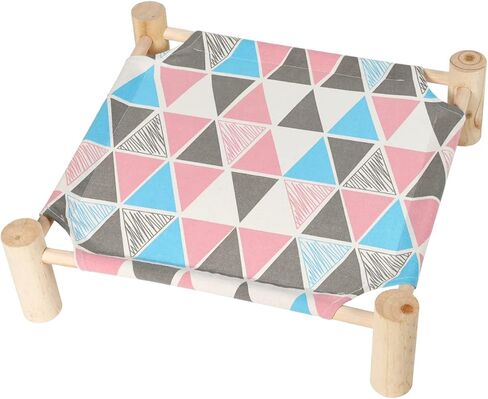 Patas Lague Cat and Dog Hammock Bed for Small Dogs, Brethable Wooden Cat Pet Rabbit Elevated Cooling Outdoor Bed Cots Furniture for Summer Arrow in Saudi Arabia