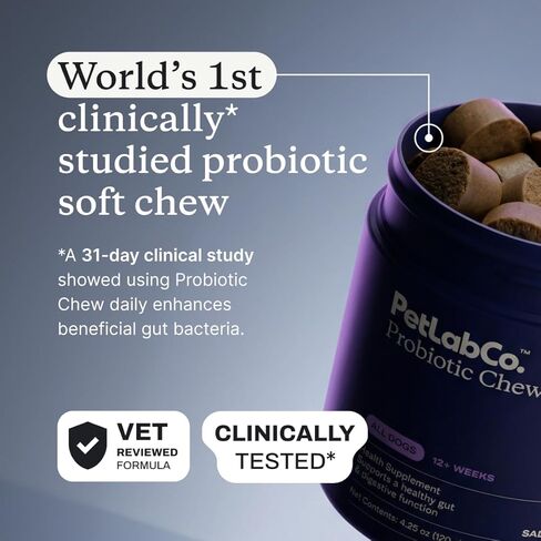 PetLab Co. Probiotics for Dogs, Support Gut Health, Occasional Diarrhea, Digestive Health & Seasonal Allergies - Salmon Flavor - Packaging May Vary - 30 Soft Chews in Kuwait