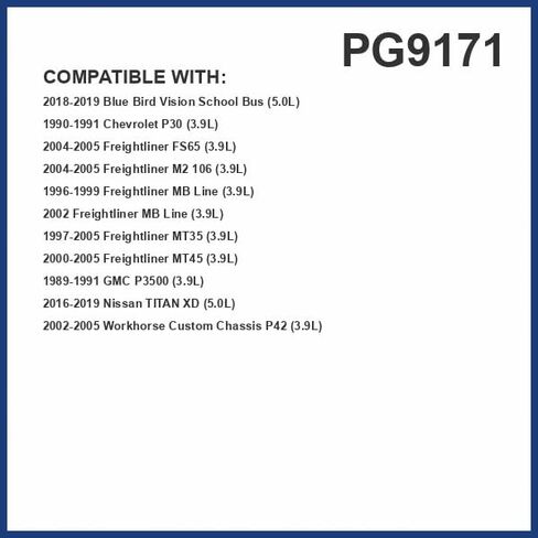 فلتر الزيت القياسي PG PG9171 | يناسب 2019-16 Nissan Titan XD، 2005-02 هيكل مخصص للحصان P42، 2005-97 Freightliner MT35، 2005-00 MT45، 2005-04 FS65، M2 106، 1991 GMC P3500 in Saudi Arabia