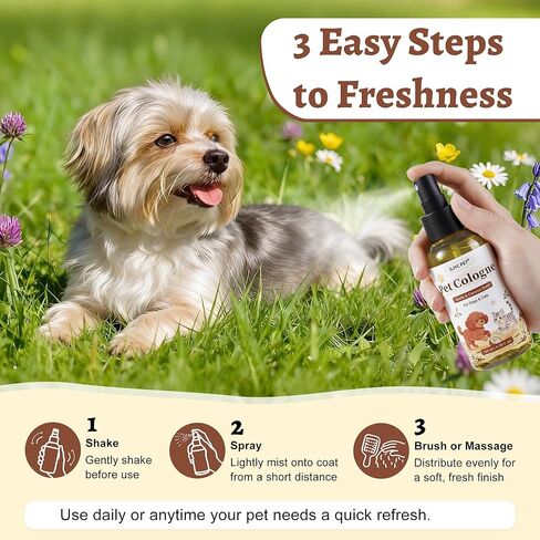Dog Perfume & Cologne Spray – Long-Lasting Vanilla Coconut Scent, Alcohol-Free Deodorizing Spray, Gentle Grooming Mist, Fur Condition & Coat Fresh, Non-sticky, Dogs & Cats, 4.06 fl.oz in Kuwait