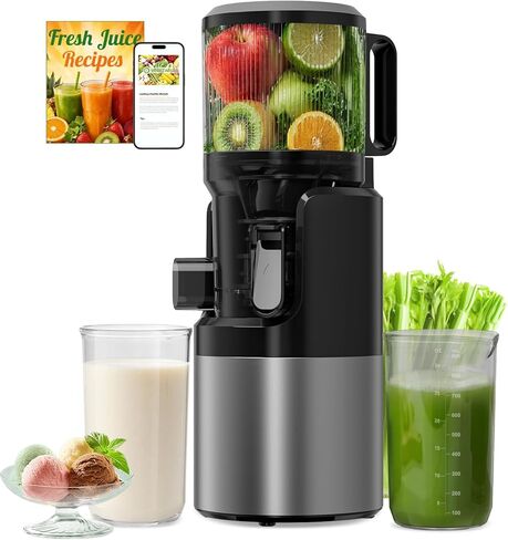 Juicer Machines, Cold Press Juicer with 6" Extra-Large Feed Chute, 400W Motor, High Juice Yield, Easy to Clean, Dishwasher Safe Parts, 3-in-1 for Juice, Nut Milk & Sorbet, Whole Fruits & Vegetables in Saudi Arabia