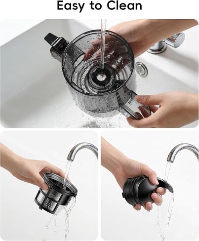 FORLIM High-Yield Cold Press Juicer, Easy to Clean, Powerful Juicer Machines with Large Feed Chute for Whole Vegetables and Fruits, Self Feeding (Black) in Kuwait