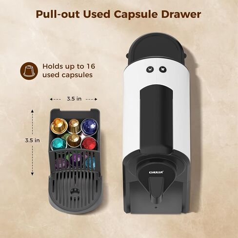 CHULUX Mini Espresso Machine for Nespresso Pod, 20 Bar Single Serve Coffee Maker, 1400W, White in Saudi Arabia