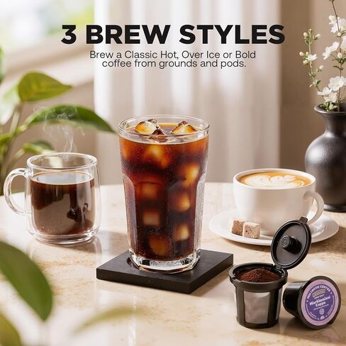 Tastyle Single Serve Coffee Maker for K Cup and Ground Coffee | Brew up to 16 Oz, Fits 7.3'' Travel Mug | Hot, Bold & Over Ice | Compact for Office, RV& Hotel, Classic Black (3.0 Version) in Kuwait