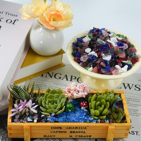 1 Lb Green,Small Crushed Sea Glass,Broken Piece Granules Crafts,Irregular Sea Glass for Vase Fillers Candle Holder Sand Pebbles,Succulent Terrarium Decor,Aquarium,Fish Turtle Tank Decorations in Saudi Arabia