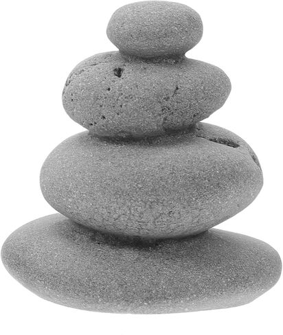 Balacoo Balanced Stones Cairn for Zen Garden Decor: Realistic Stacked Stone Ornament for Sand Table, Fish Tank, Micro Landscape Decoration - 2.56" in Kuwait