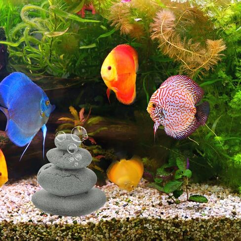 Balacoo Balanced Stones Cairn for Zen Garden Decor: Realistic Stacked Stone Ornament for Sand Table, Fish Tank, Micro Landscape Decoration - 2.56" in Kuwait